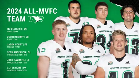 Six Fighting Hawks receive All-MVFC honors