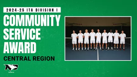 UND men\'s tennis honored with regional community service award