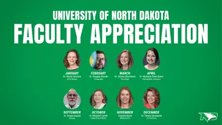 UND honors faculty with Distinguished Faculty of the Month awards