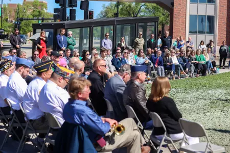 North Dakota Athletics unveils the Memorial Stadium Monument