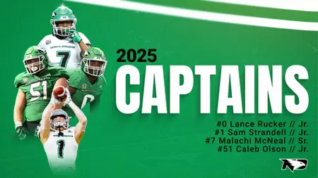 North Dakota football names 2025 team captains