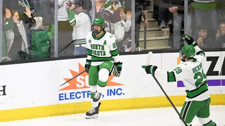 Emery, James each strike twice to lead No. 8 UND past No. 13/14 Minnesota