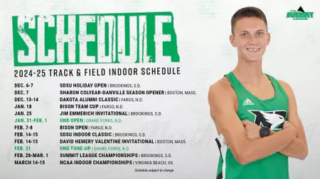 North Dakota releases 2024-25 indoor track & field schedule