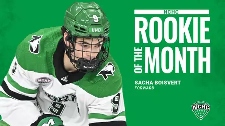 Sacha Boisvert claims NCHC Rookie of the Month for November