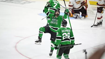 No. 6 North Dakota defeats Arizona State, 5-2, in series opener