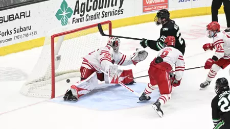 No. 3 UND rallies again for 4-3 overtime win, series sweep over No. 20 Miami